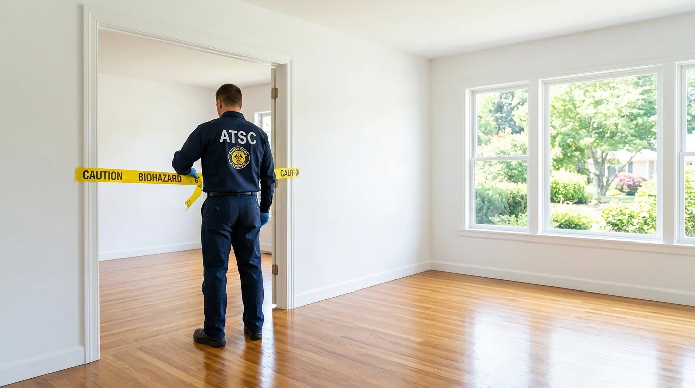 Certified biohazard cleanup crew performing Decomposition Cleanup in Fort Atkinson